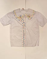 Дитяча сорочка блузка дівчинці з мереживним коміром