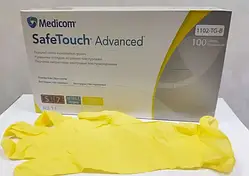 Рукавички нітрилові без пудри, 3,8 г, текстуровані SafeTouch Advanced (уп 50 пар) р. М (жовті)