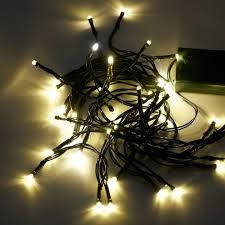 Святкова світлодіодна гірлянда нитка 50 Led 5 метрів на батарейках жовтий колір