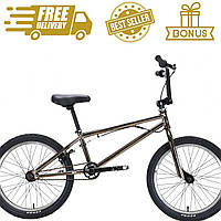 Велосипед Titan 20" BMX Flatland LIGHT Рама-10" Металік-Чорний + Шолом-Каска, задня мегалка