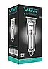 Бездротова машинка для стриження волосся VGR V-071 акумуляторна зі змінними насадками Сіра, фото 6
