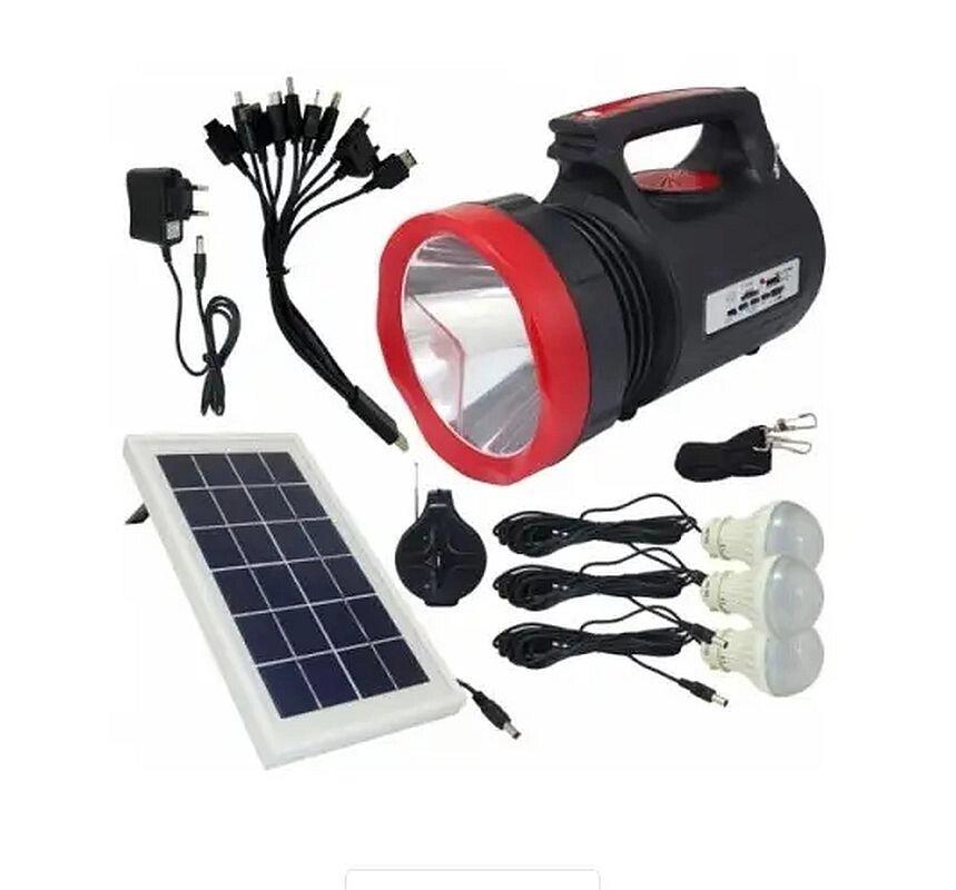 Ручний акумуляторний переносний Led ліхтар Yj-1908t (sy)k, сонячна панель, Power Bank, 3 шт світлодіодні лампи