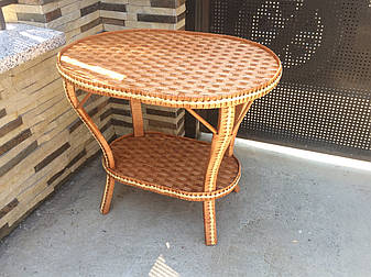 Плетений столик журнальний (овальний) висота 66 см 76*56 Арт.699-овальний, фото 1