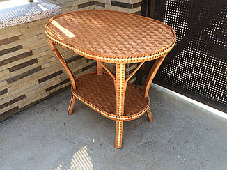 Плетений столик журнальний (овальний) висота 66 см 76*56 Арт.699-овальний, фото 2