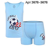 Комплект нижньої білизни для хлопчика з трусиками боксерами Baykar арт 2678-3678 футбольний м’яч