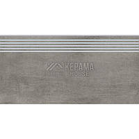 Керамогранитная плитка для ступенек Opoczno Grand Concrete Grava Grey Steptread 298x598 (серый, матовая)