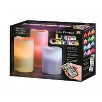 Светодиодные LED свечи Luma Candles с пультом , комплект 3 свечи