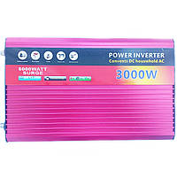 Инвертор Power Inverter 3000W 002 12В-220В (2розетки,1USB) Красний | Преобразователь напряжения