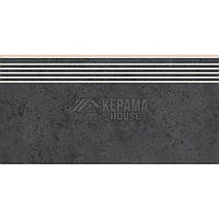 Керамогранитная плитка для ступенек CERSANIT HIGHBROOK ANTHRACITE STEPTREAD 298x598 (черный)
