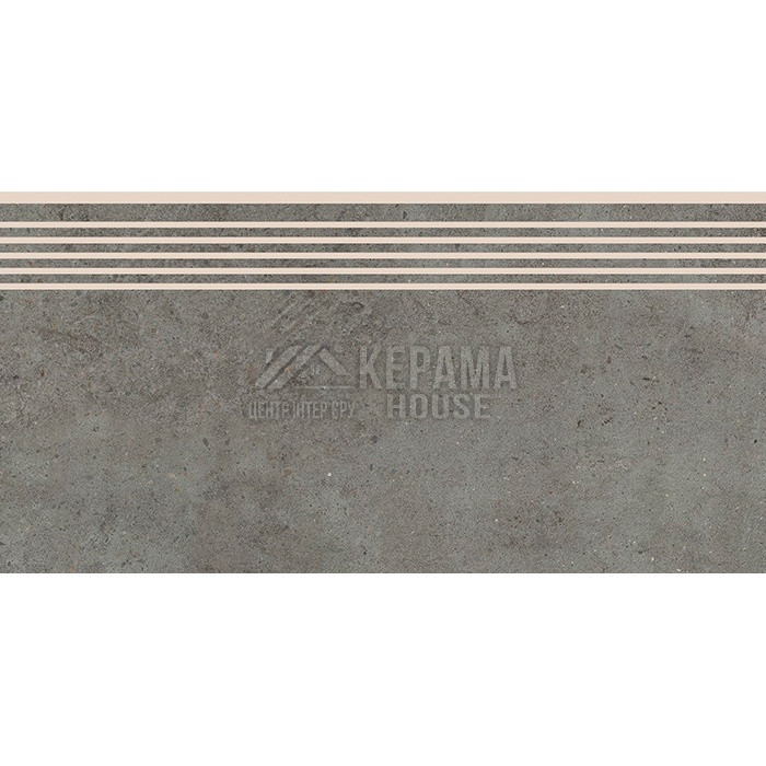 Керамогранитная плитка для ступенек CERSANIT HIGHBROOK DARK GREY STEPTREAD 298x598 (темно-серый) - фото 1 - id-p1697418153