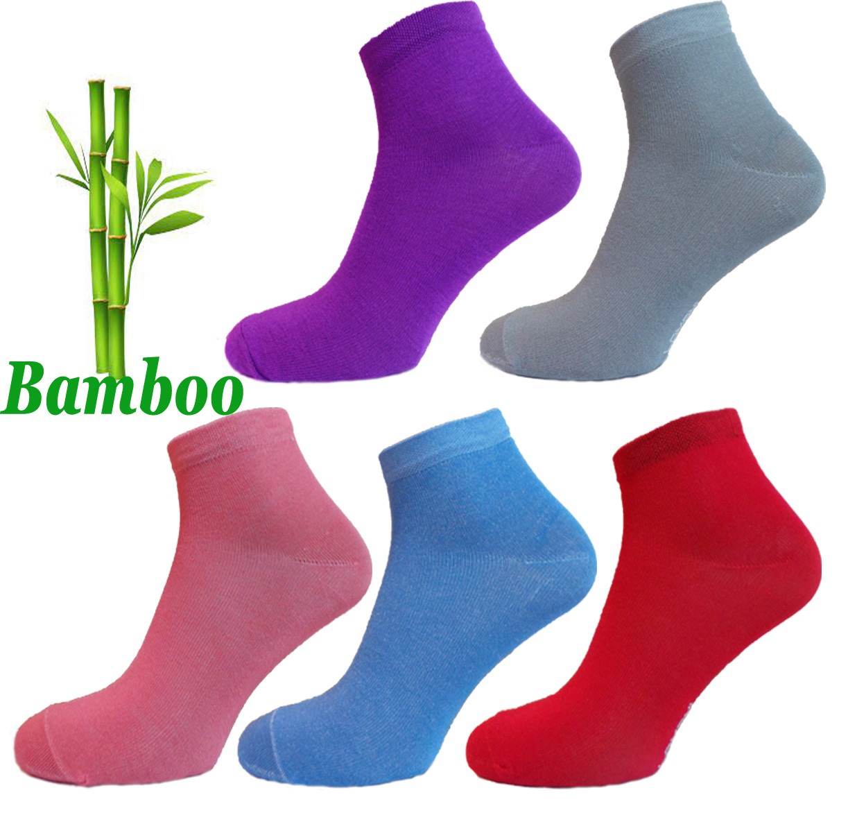 Носки Женские Бамбуковые Короткие Однотонные Р.36-40 Яр.микс — Купить ...