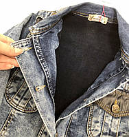 Утепленная джинсовая куртка для девочки, рост 122, 134 см.
