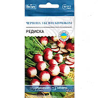 Семена редиса среднераннего, для открытого грунта и теплиц «Красный с белым кончиком» (3 г) от ТМ «Велес»