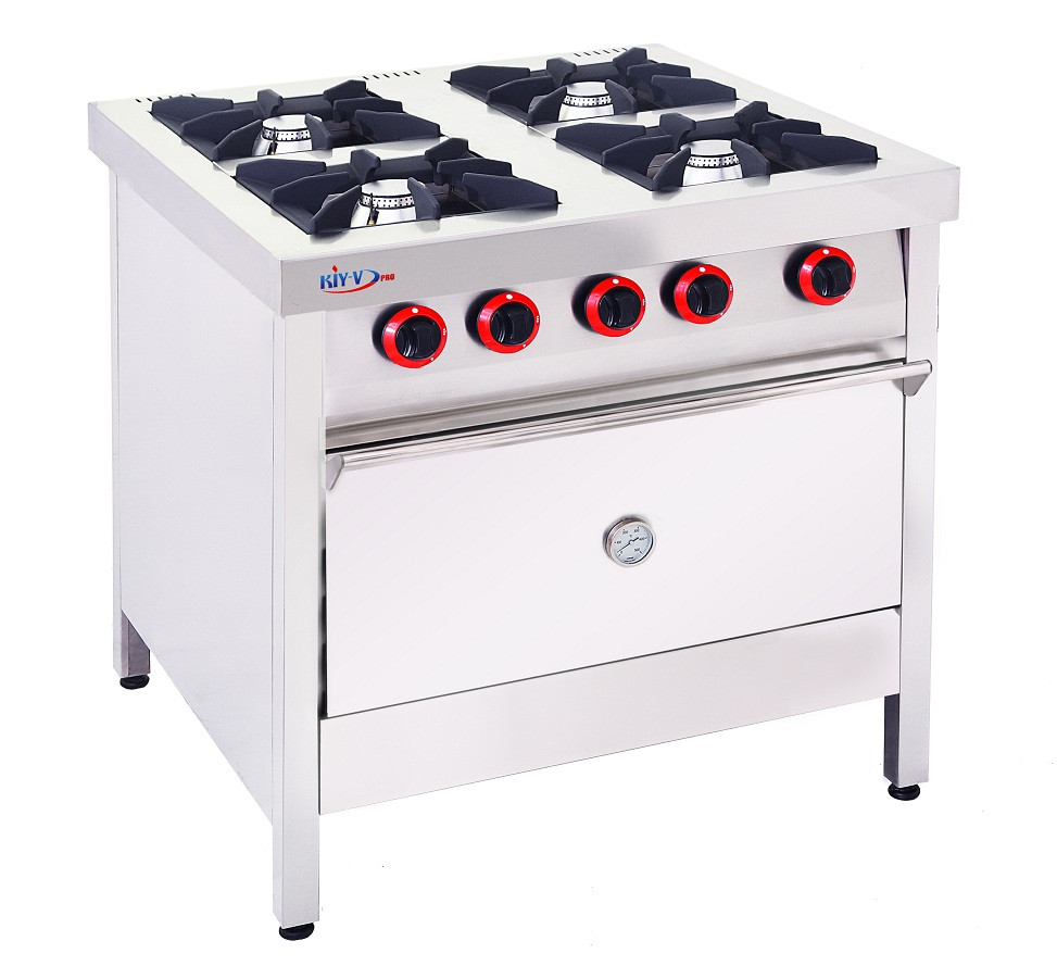 Професійна газова плита на 4 конфорки KИЙ-В ПГД-4-П