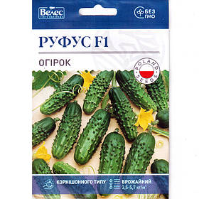 Насіння огірка середньораннього, для відкритого грунту і теплиць "Руфус" F1 (2,5 г) від ТМ "Велес"