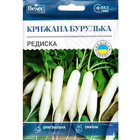 Насіння редиски середньостиглої, для відкритого грунту та теплиць «Крижана бурулька» (15 г) від ТМ «Велес»