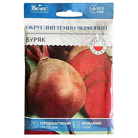 Насіння буряку раннього, столового "Округлий темно-червоний" (15 г) від ТМ "Велес"