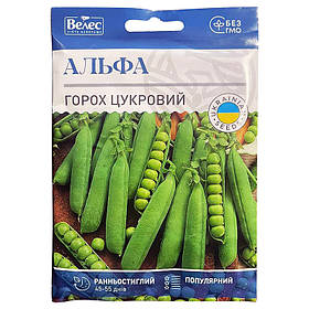 Насіння гороху цукрового, раннього "Альфа" (40 г) від ТМ "Велес"