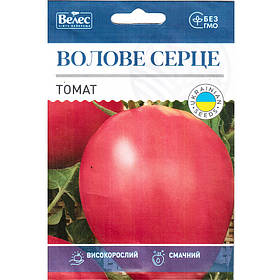 Насіння томату, високорослого, для відкритого ґрунту і теплиць "Волове серце" (1 г) від ТМ "Велес"