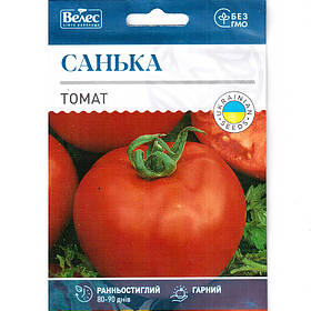 Насіння томату ультрараннього, низькорослого, для відкритого ґрунту і теплиць "Санька" (1,5 г) від ТМ "Велес"