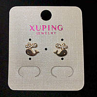 Сережки пусети кульчики Xuping Кіт d-8мм "позолота 18к " купити біжутерію оптом в інтернеті