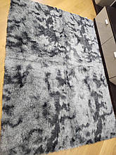 Килимок травка 150х200 см, Пухнастий килим , Щільна підкладка. Темно - сірий  меланж
