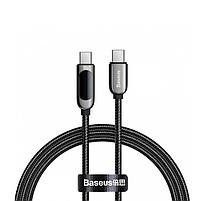 Кабель Baseus LED Display Fast Charging Type-C to Type-C 100W 100 cм (CATSK-B01) Black, фото 2
