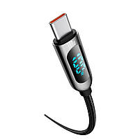 Кабель Baseus LED Display Fast Charging Type-C to Type-C 100W 100 cм (CATSK-B01) Black, фото 4