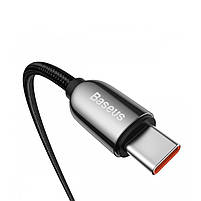 Кабель Baseus LED Display Fast Charging Type-C to Type-C 100W 100 cм (CATSK-B01) Black, фото 5