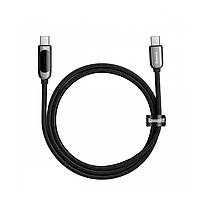 Кабель Baseus LED Display Fast Charging Type-C to Type-C 100W 100 cм (CATSK-B01) Black, фото 3