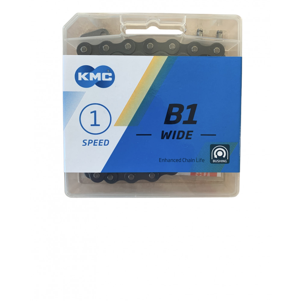 Ланцюг KMC B1 Wide Black 1/2 X 1/8 112 ланок з замком в боксі , оригінал