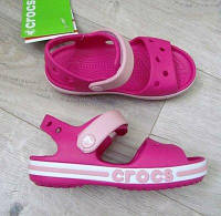 Crocs Bayaband Sandal  Candy/Pink  дитячі сандалі рожеві