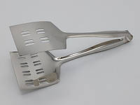 Щипцы-лопатка для яичницы кухонная из нержавейки Лопатка двойная с держателем для кухни L 26 cm IKA SHOP