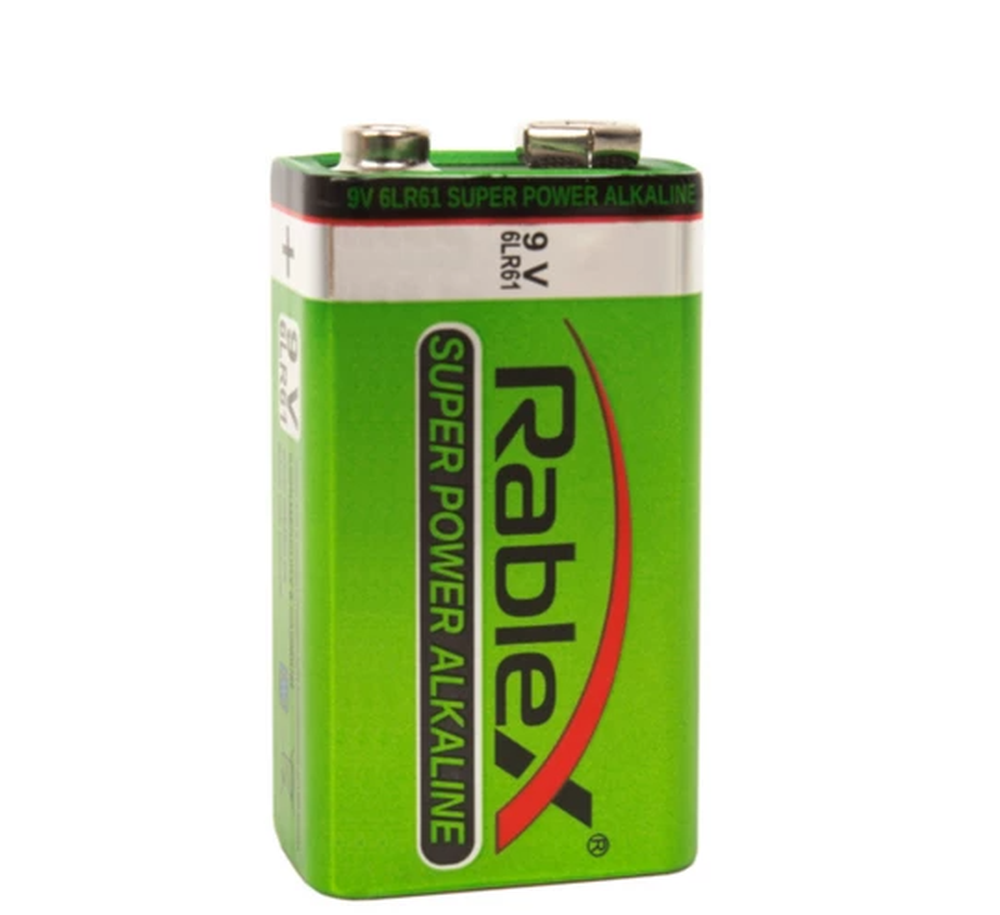 Батарейка лужна (алкалінова) Rablex 6LR61 9V, Super Power Alkaline, крона, 1 шт.