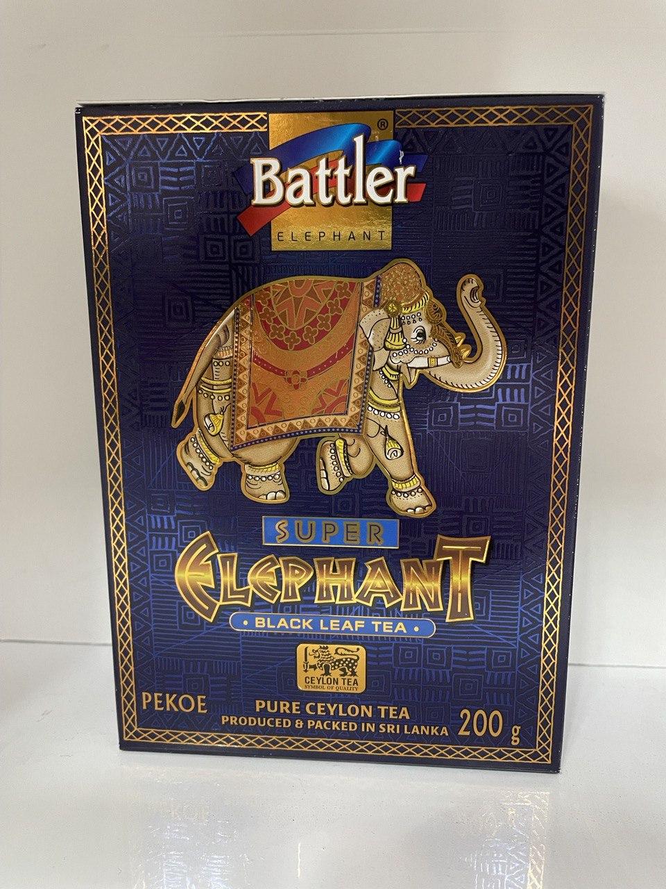Чай Баттлер чорний 200 грамів цейлонський Пеко. Battler Super Elephant Black Leaf Tea