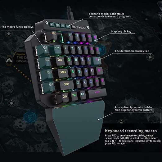 E-YOOSO K-700 Механическая игровая клавиатура для одной руки, цена 800 ...