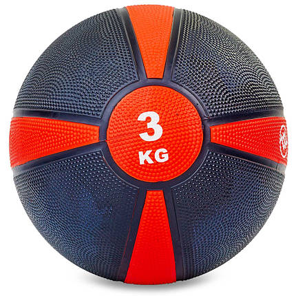 М'яч медичний медбол Zelart Medicine Ball 3кг чорний, фото 2