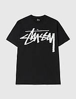 Черная футболка Stussy Big Logo унисекс футболки Стасси Стусси бирка