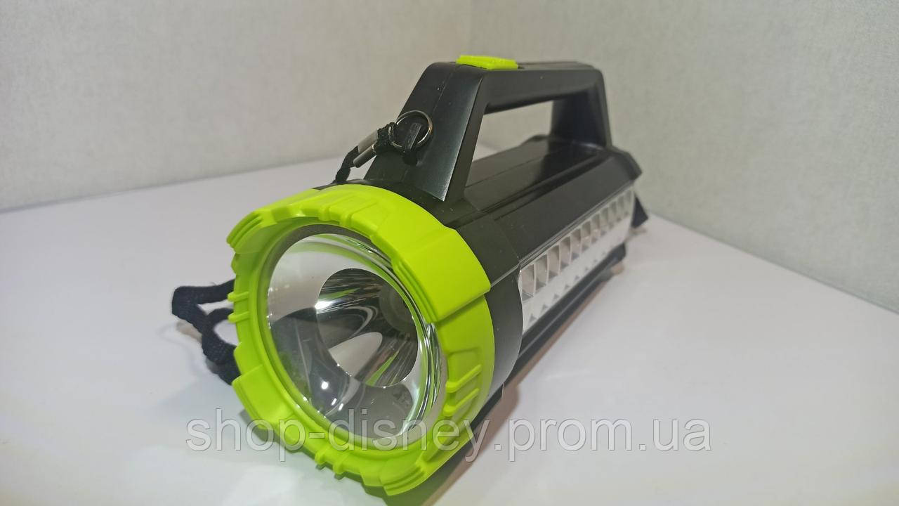 Яскравий потужний акумуляторний LED ліхтар на 100+ метрів з боковою лампою підсвічуванням для дому, кемпінгу, походу
