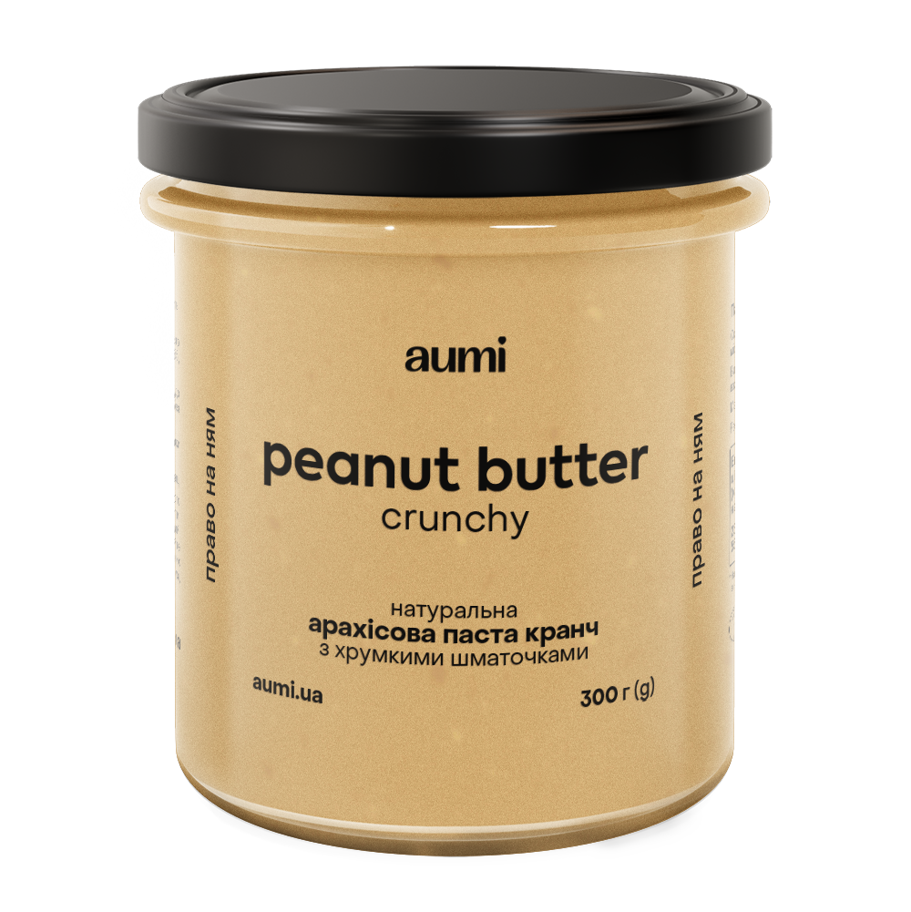 Арахисовая паста КРАНЧ, 300г, банка СТЕКЛО, с хрустящими кусочками ...