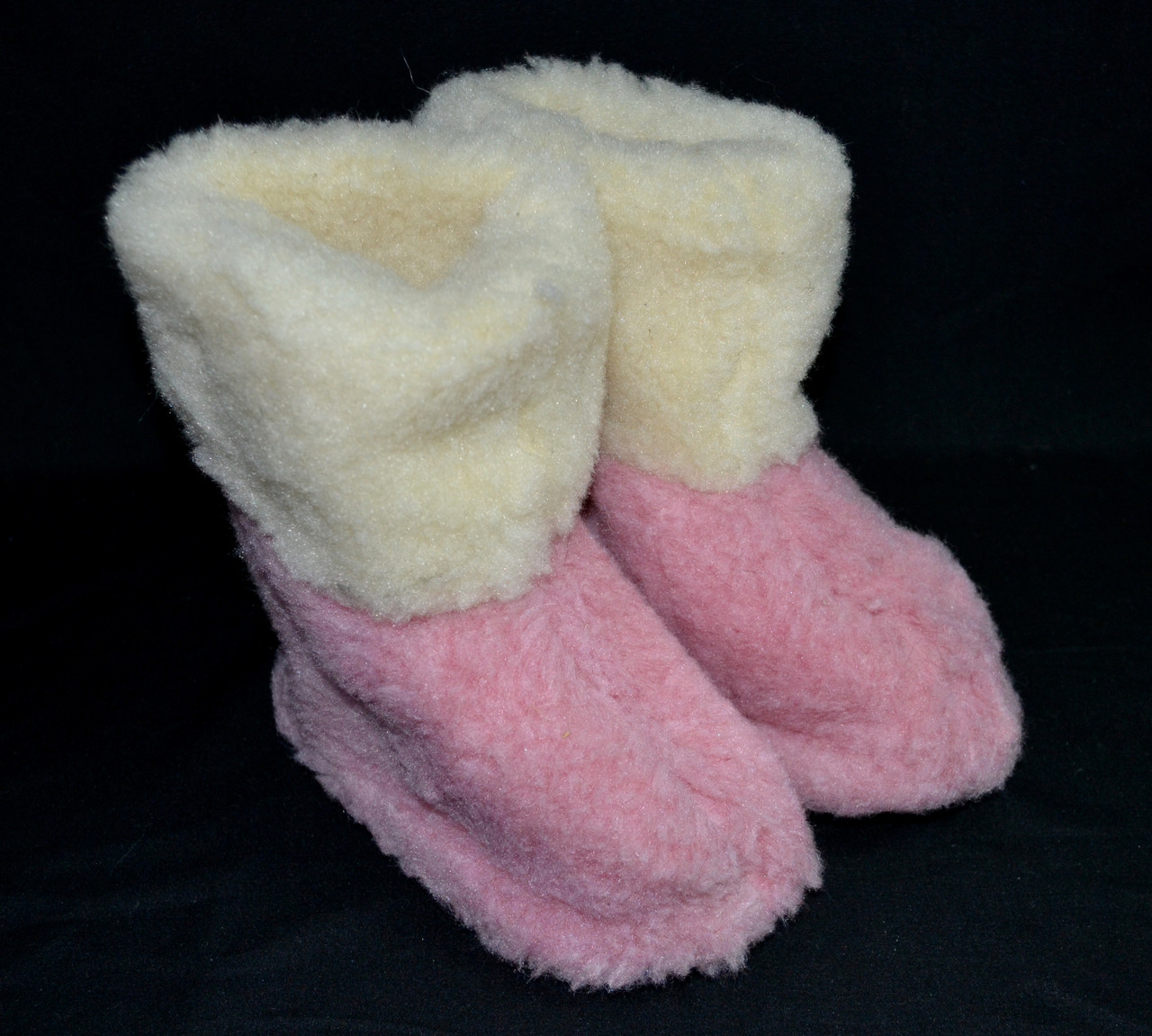 Дитячі чуні на овчині рожеві