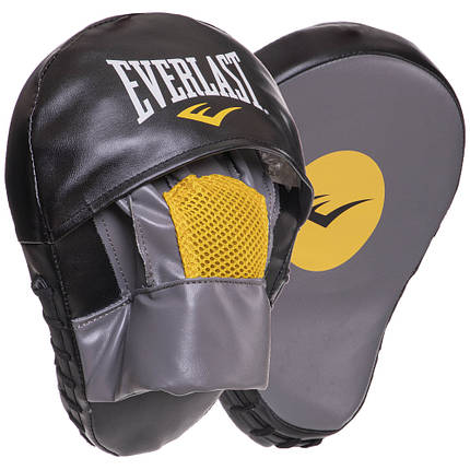 Лапа Вигнута для боксу та єдиноборств EVERLAST MANTIS PUNCH MITTS 25x19x4см 2шт сірий-чорний, фото 2
