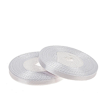 Стрічка атласна біла 0,6 см (23 метри)