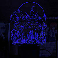 Акриловий 3D світильник-нічник Мій сусід Тоторо синій