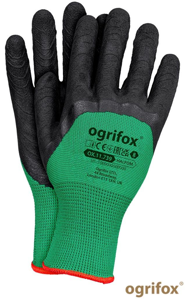 Рукавички робочі захисні з латексним покриттям ogrifox OX-HALFOM ZB розмір 10