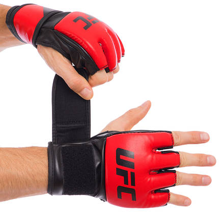 Рукавички для змішаних єдиноборств MMA UFC Contender L-XL червоний, фото 2