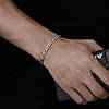 Чоловічий срібний металевий браслет, ланцюг цепочка на руку, сталевий зі сталі, фото 8