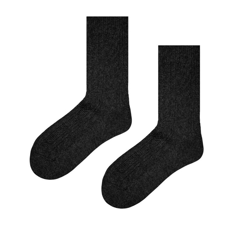 Зимові шкарпетки SOX однотонні чорного кольору з косами, фото 1