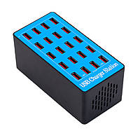 Мультизарядное устройство на 20 USB портов Addap MCS-A5+, док-станция, 100W, blue