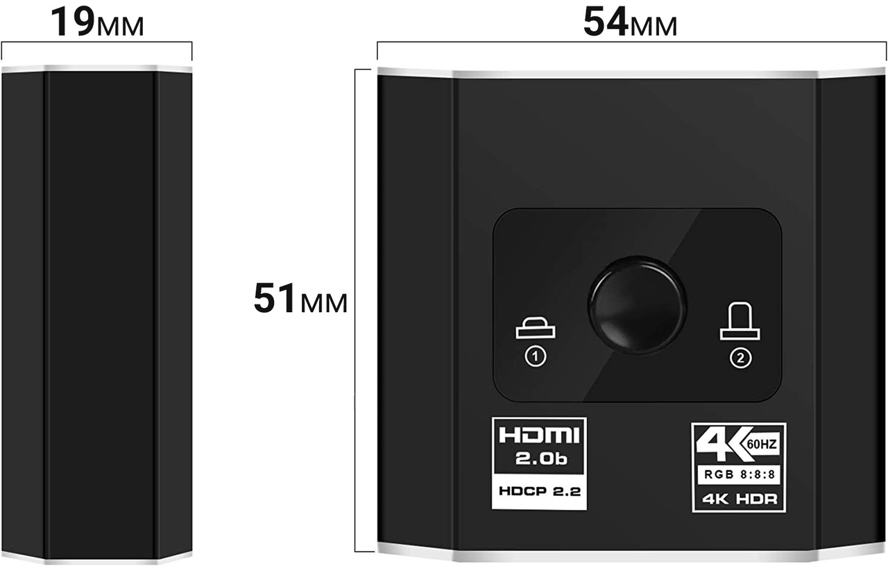 Двухсторонний HDMI разветвитель Bi-Direction Switch на 2 канала Addap HVS-08 | 2в1: переключатель + коммутатор - фото 4 - id-p1754945601